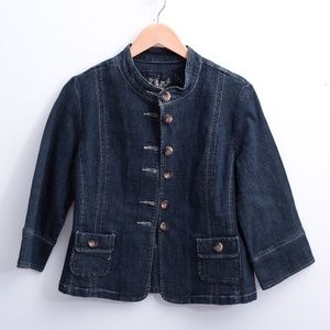 Dark Denim Jean Moto Jacket Drummer Boy Medium